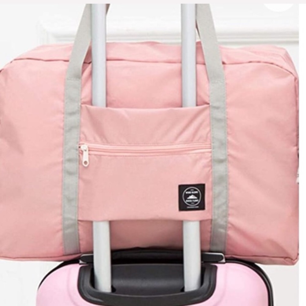 Pink travel packable duffel bag